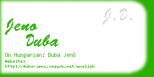 jeno duba business card